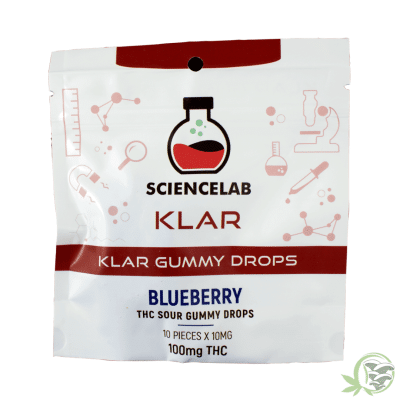 Science Lab Blueberry THC Sour Klar Gummy Drops at Sacred Meds