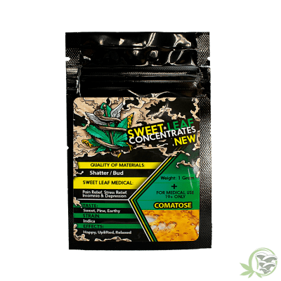 Sweet Leaf Concentrates Comatose Indica at Sacred Meds