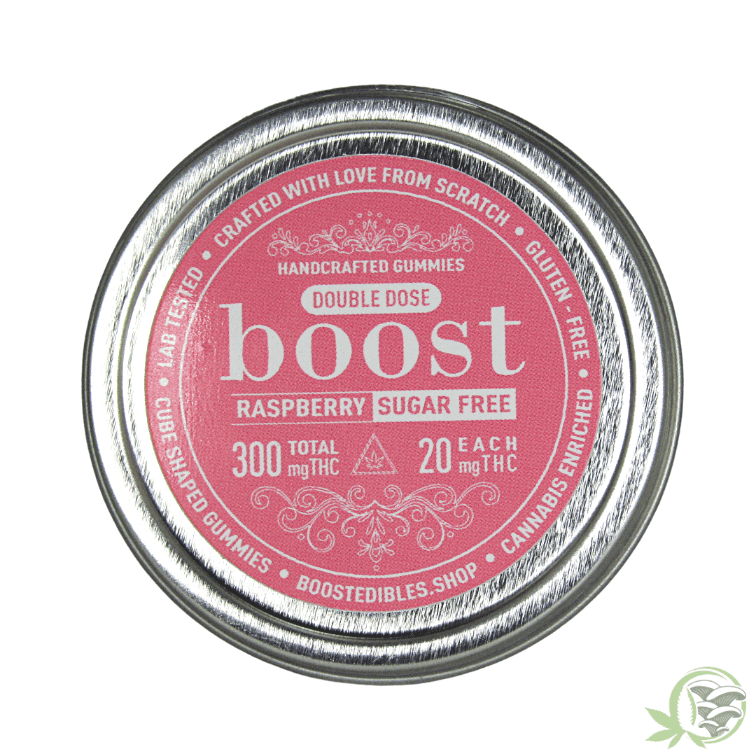 Boost Double Dose Raspberry THC Gummies 300mg Sugar Free