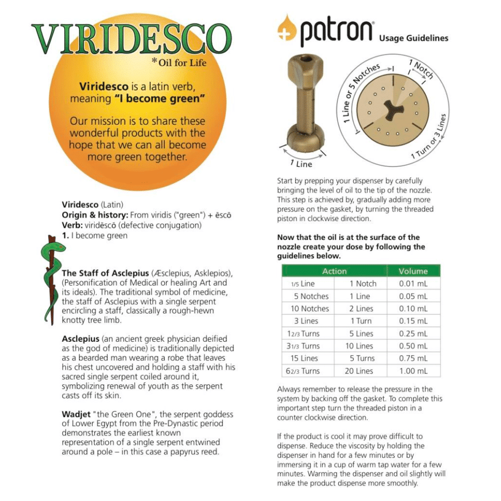 How to use the Patron dispenser with Viridesco Cannabis products.