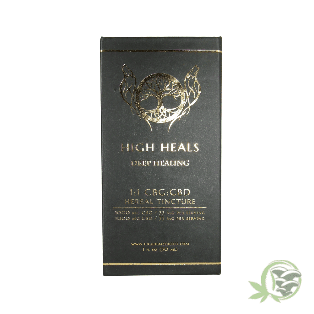 Buy this 1000mg CBG + 1000mg CBD Tincture called Deep Healing by High Heals.