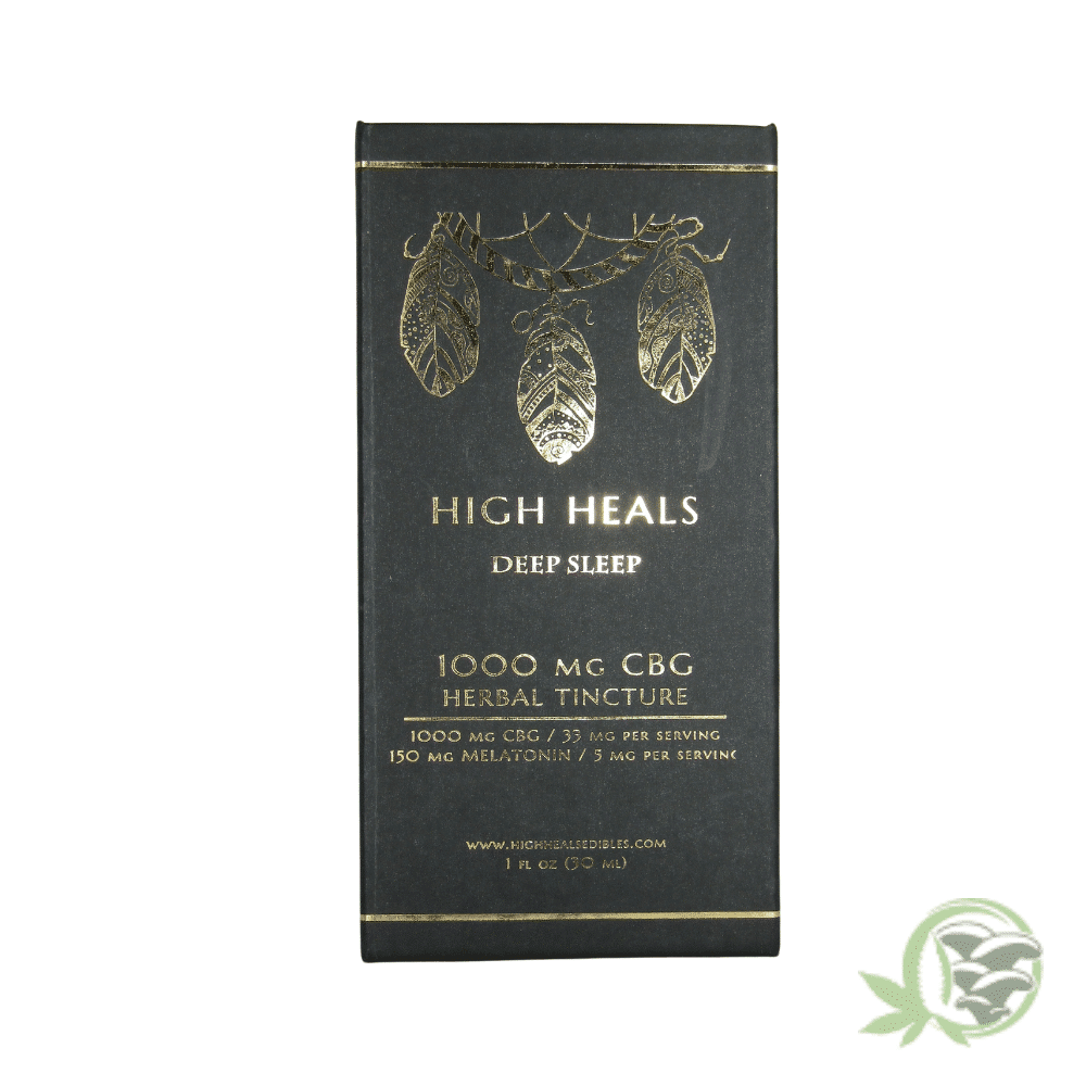 Buy the best CBG Tinctures online in Canada, like this 1000mg CBG Tincture called Deep Sleep by High Heals.