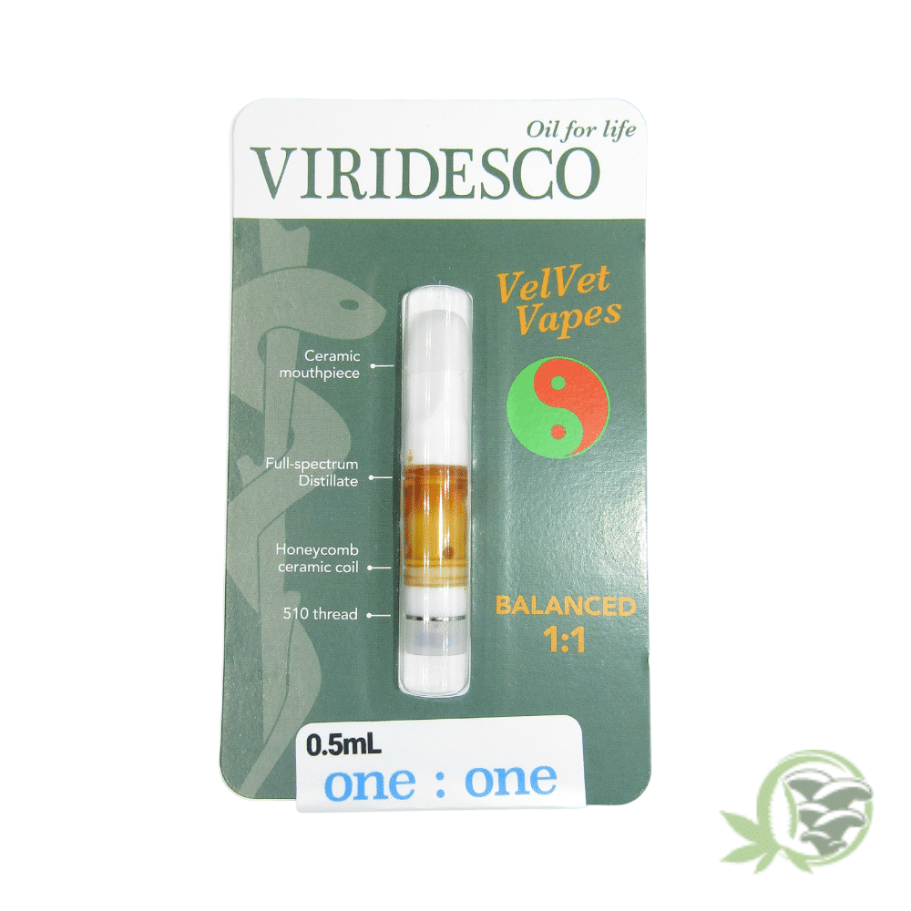 Buy the Best CBD Vape Carts in Canada such as this Balanced 1:1 Distillate Vape Cart from SacredMeds.