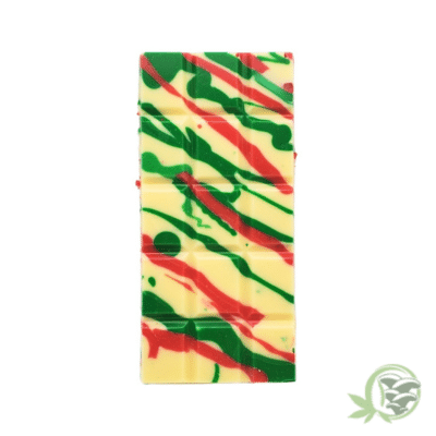 THC Candy Cane White Chocolate Bar.