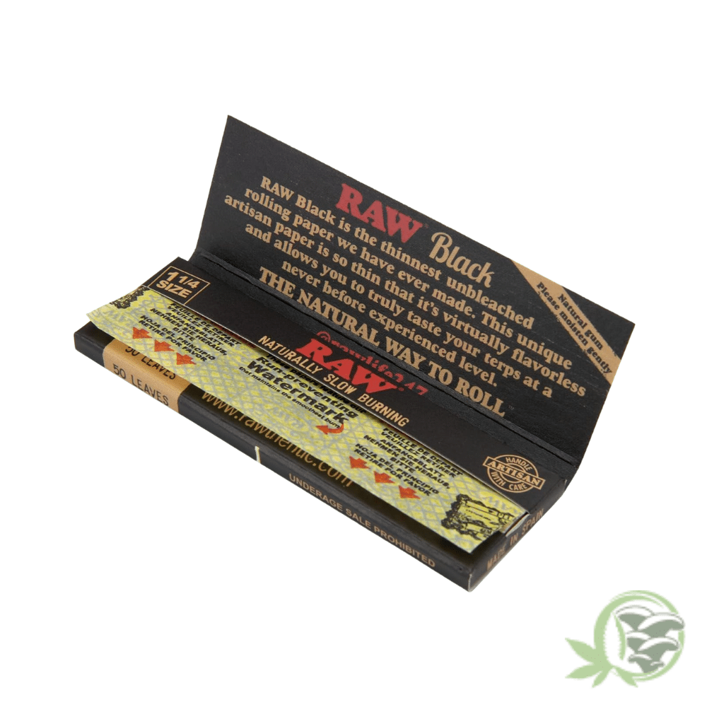 Raw Classic Black Unbleached 1 1/4" Papers - Image 3